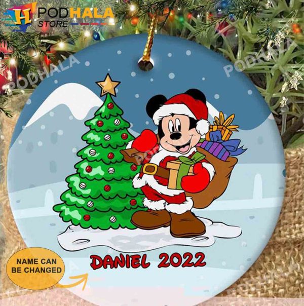 Custom Christmas Ornaments, Personalized Mickey Mouse Santa Ornaments