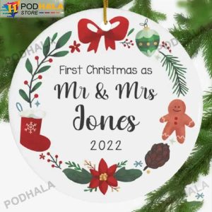 Custom Christmas Ornaments, Personalized Mr Mrs Our First Christmas Gifts