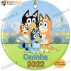 Custom Christmas Ornaments, Personalized Name Bluey Family 2022 Tree Xmas