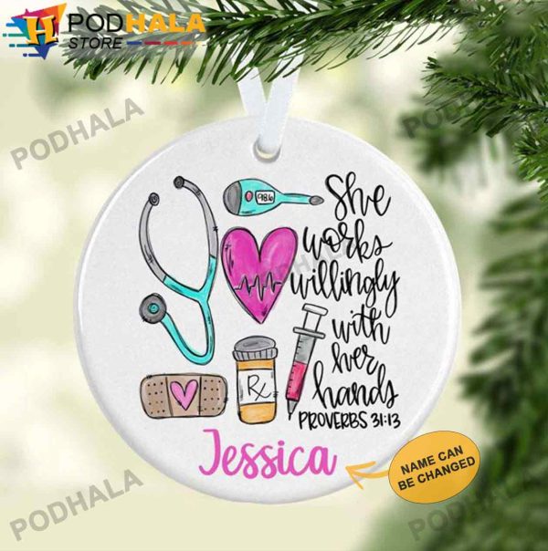 Custom Christmas Ornaments, Personalized Nurse Christmas Ornaments Xmas Gifts