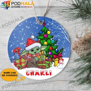 Custom Christmas Ornaments, Personalized Santa Baby Yoda Xmas Gifts