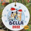 Custom Christmas Ornaments, Santa Claus Bluey Family Personalized Name