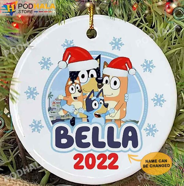 Custom Christmas Ornaments, Santa Claus Bluey Family Personalized Name