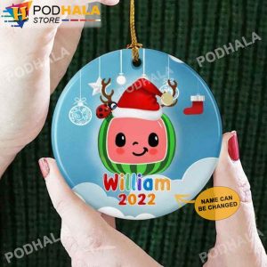 Custom Christmas Ornaments, Santa Cocomelon Personalized Ornaments