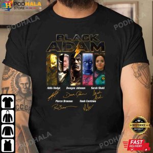 DC Comic Black Adam Characters Shirt For Fans Women Men Signatures T-Shirt