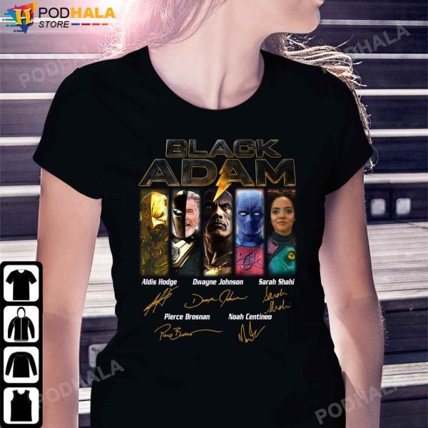 DC Comic Black Adam Characters Shirt For Fans Women Men Signatures T-Shirt