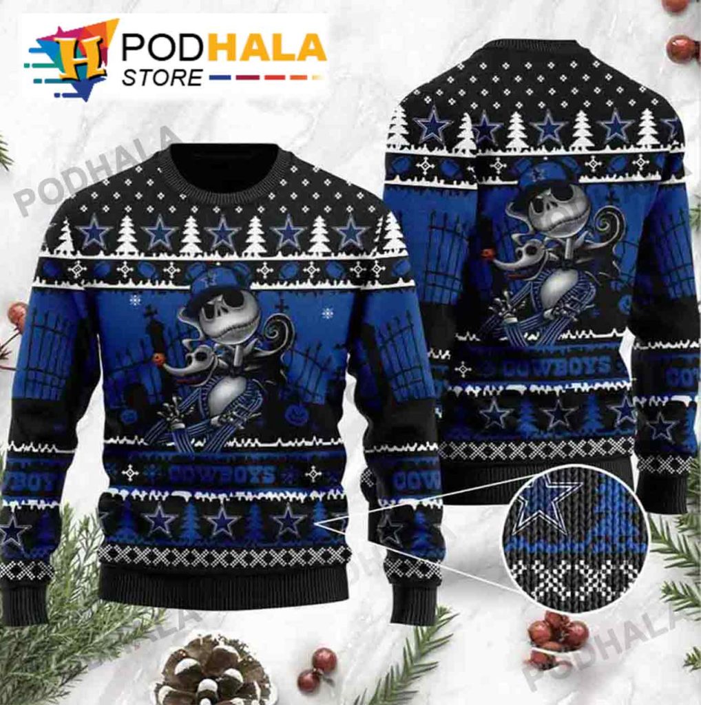 Dallas Cowboys Sweater Jack Skellington Ugly Christmas Sweater