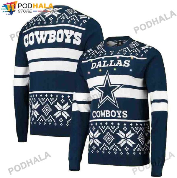 Dallas Cowboys Sweater Light Up Xmas Gifts Ugly Christmas Sweater