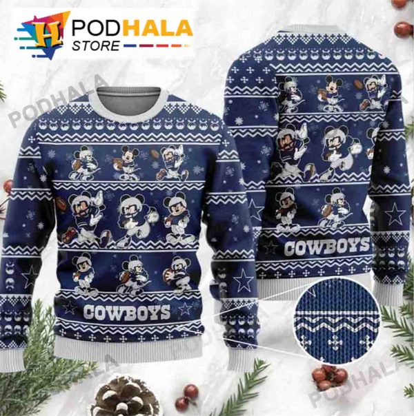 Dallas Cowboys Sweater Mickey Mouse Fan Ugly Christmas Sweater