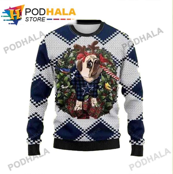 Dallas Cowboys Sweater Pug Dog Xmas Gifts Ugly Christmas Sweater
