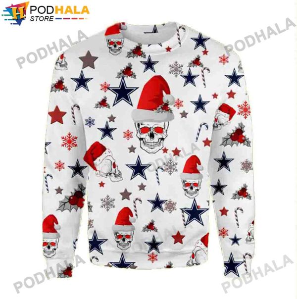 Dallas Cowboys Sweater Santa Skull Xmas Gifts Ugly Christmas Sweater