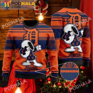 Detroit Tigers MLB Snoopy Lover Ugly Christmas Sweater