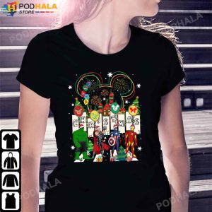 Disney Avengers Christmas Abbey Road Funny Christmas TShirt