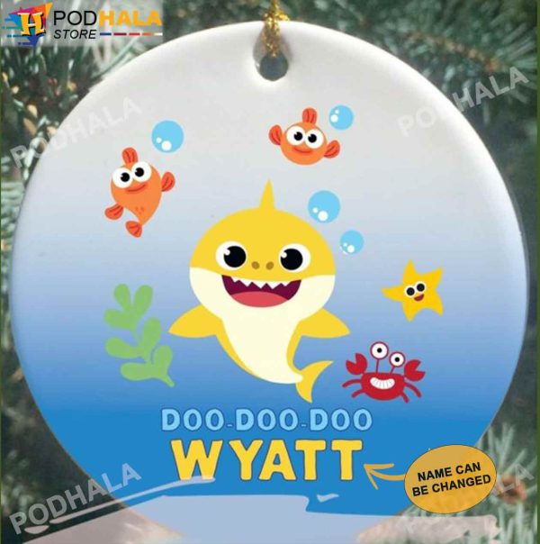 Doo Doo Doo Baby Shark Ornament, Personalized Family Ornaments