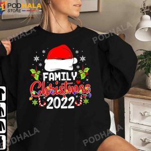 Family Christmas 2022 Matching Outfit Squad Santa Elf Funny T-Shirt