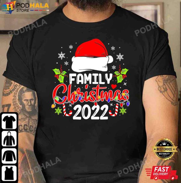 Family Christmas 2022 Matching Outfit Squad Santa Elf Funny T-Shirt