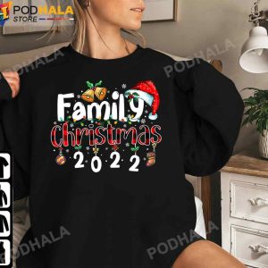 Family Christmas 2022 Matching Pajamas Squad Santa Elf Funny T-Shirt