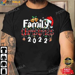 Family Christmas 2022 Matching Pajamas Squad Santa Elf Funny TShirt