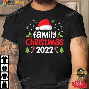 Family Christmas 2022 Matching Shirts Funny Santa Elf Squad TShirt