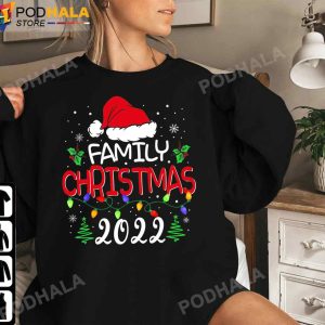 Family Christmas 2022 Matching Shirts Squad Santa Elf Funny T-Shirt