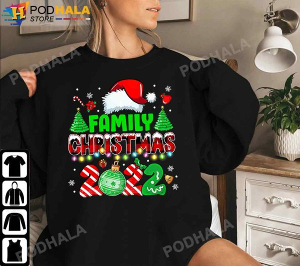 Family Christmas 2022 Matching Xmas Gifts Squad Santa Elf Funny Christmas T-Shirt