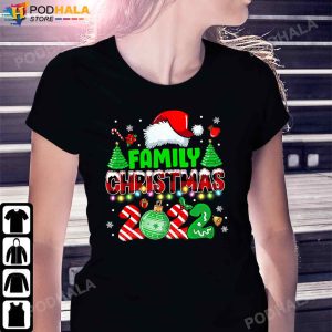 Family Christmas 2022 Matching Xmas Gifts Squad Santa Elf Funny Christmas Tee