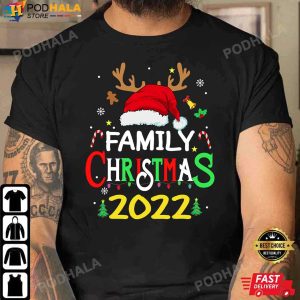 Family Christmas 2022 Squad Santa Matching Reindeer TShirt