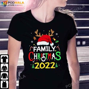 Family Christmas 2022 Squad Santa Matching Reindeer Tee