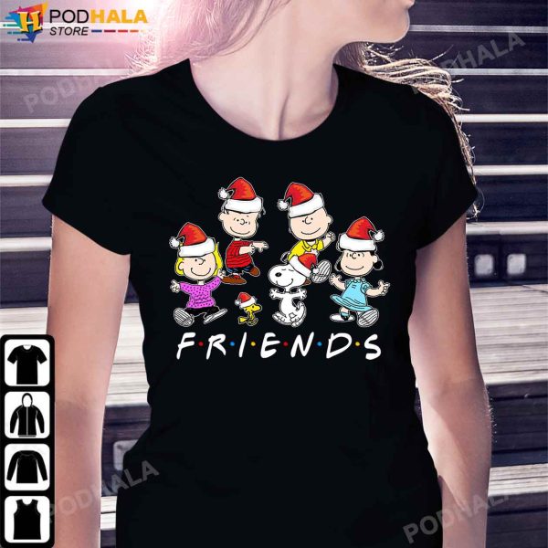 Friends Peanuts Christmas Characters Charlie Brown Snoopy Christmas Shirt