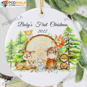Funny Christmas Ornaments, Animal Baby's First Christmas 2022 Decor Xmas Tree