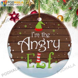 Funny Christmas Ornaments, Im The Angry Elf Christmas Tree Ornament