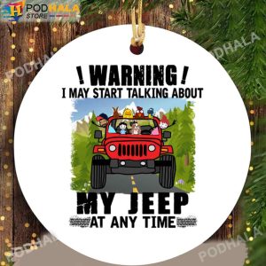 Funny Christmas Ornaments, My Jeep At Any Time Tree Xmas Jeep Ornament