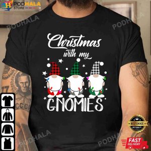 Funny Christmas T-Shirt, Gnome Family Christmas Plaid Xmas Gifts