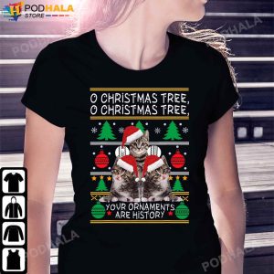 Funny Christmas Tee Cats Ornaments Christmas Tree Gifts