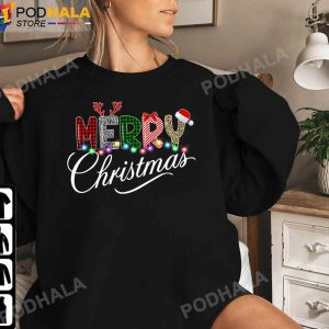 Funny Christmas Tee Merry Christmas Leopard Buffalo Red Plaid Xmas Gifts