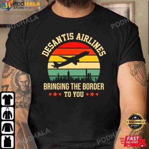 Funny DeSantis Airlines - Border Relocation Services T-Shirt