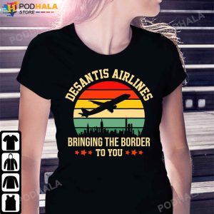 Funny DeSantis Airlines Border Relocation Services TShirt
