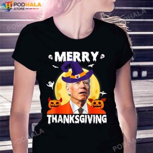 Funny Joe Biden Confused Thanksgiving For Halloween Pumpkin Tee