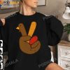 Funny Turkey Peace Sign Hand Turkey Thanksgiving T-Shirt