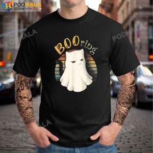 Funny Vintage Cat Booring Halloween T Shirt Halloween Gifts