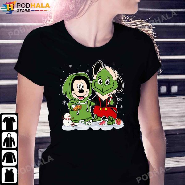 Grinch And Mickey Mouse Friends Xmas Gifts, Mickey Christmas Shirt