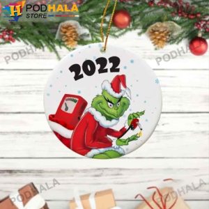 Grinch Christmas Ornaments, Carrying Bag of Gas Tank Grinch Xmas Gifts