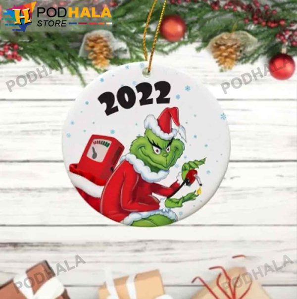 Grinch Christmas Ornaments, Carrying Bag of Gas Tank Grinch Xmas Gifts