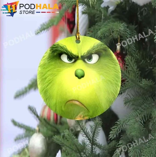 Grinch Christmas Ornaments, Scary Face Grinch Funny Xmas Gifts