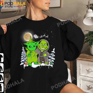 Grinch Christmas Sweatshirt Couple Grinch And Baby Yoda Xmas Gifts