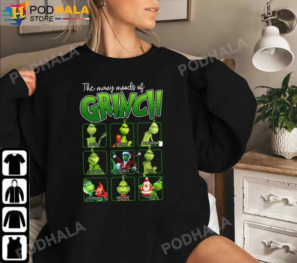 Grinch Christmas Shirt The Many Moods Of Grinch Xmas Gifts