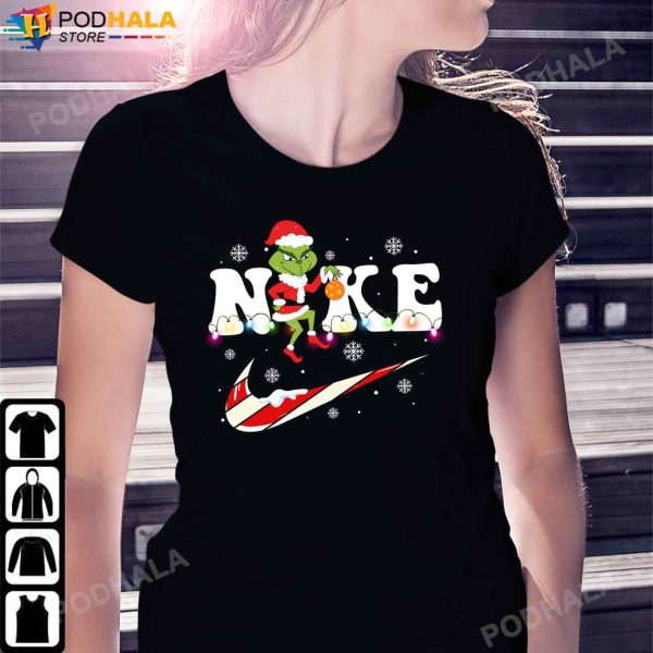 Grinch Christmas Shirt, The Grinch Nike Christmas lights 2022 T-Shirt