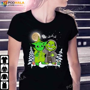 Grinch Christmas TShirt Couple Grinch And Baby Yoda Xmas Gifts