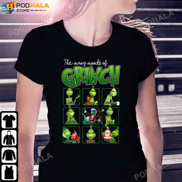 Grinch Christmas Shirt The Many Moods Of Grinch Xmas Gifts