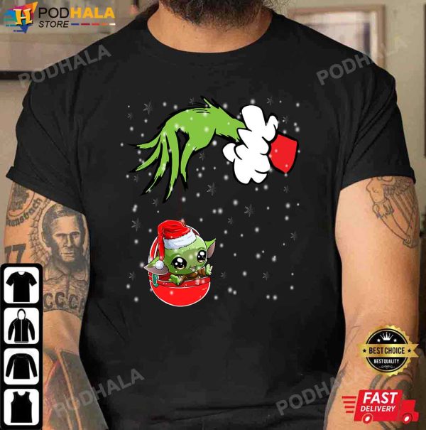 Grinch Hand And Baby Yoda Merry Grinch Stole Xmas, Grinch Christmas Shirt